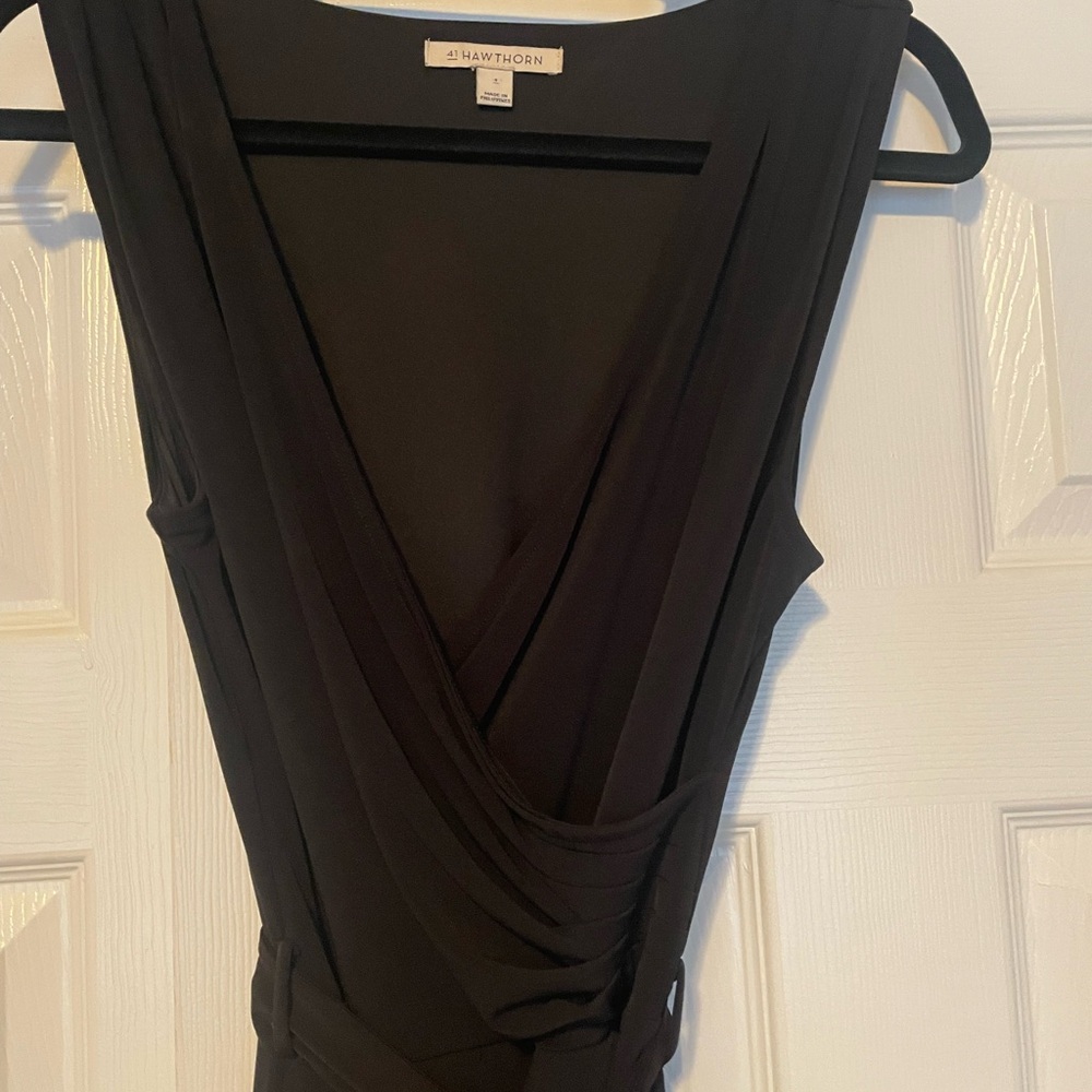 41 Hawthorn Black Faux Wrap Dress